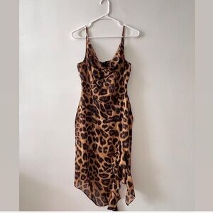 PrettyLittleThing Asymmetrical Leopard Print Dress